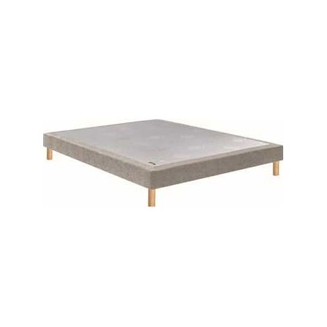 Sommier tapissier Epeda Noyer Grège 160x200 2 places 15 cm confort ferme