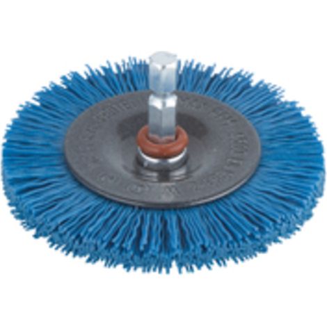 Wolfcraft - Nylondraht-Scheibenbürste, soft S=6mm,blau,ø100mm - 2727000