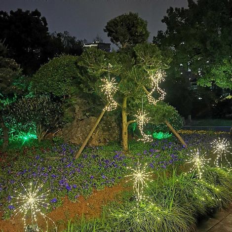 Solar-LED-Feuerwerkslampe, wasserdichte Lichterkette für den Außenbereich, Rasen- und Gartenbeleuchtung, Landschaftsdekoration für Boden und Rasen.
