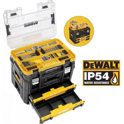 Dewalt DWST83395-1 TStak 2 IP54 Combo II IV Tool Storage Box 2 Drawers 85 Pc Set (1/4)
