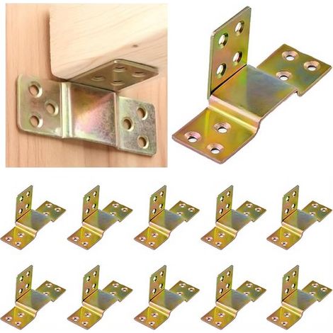 10 piezas de soporte central, escuadra resistente para estructura de cama de hierro, estructura de madera, conectores de esquina de 90 grados (1/5)