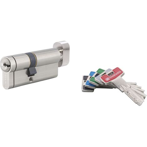 Cilindro europeo Transit 2 con pomolo 40 x 30 mm, nichelato, 5 chiavi – THIRARD (1/2)