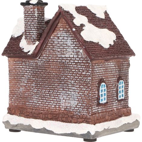 Weihnachtsdorfhaus im Vintage-Stil, aufwendig gestaltete Landschaft, Weihnachtshaus mit LED-Beleuchtung zur Heimdekoration, Geschenkidee Typ A (1/5)