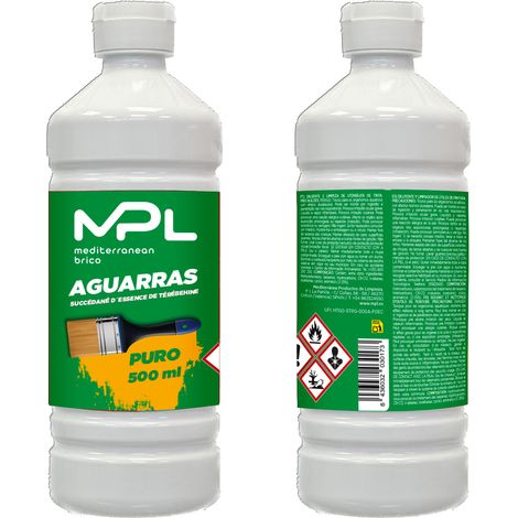 essence de térébenthine pure 0.5 L pour nettoyage d'outils de peinture