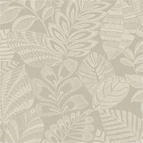 Madou Floral Wallpaper Neutral Beige Textured Botanical Paste The Wall Vinyl (1/4)