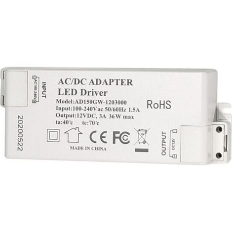 Transformateur LED 48 W 12 V Alimentation Électrique pour Éclairage Intégré Compatible avec Systèmes Domestiques et Professionnels (1/5)