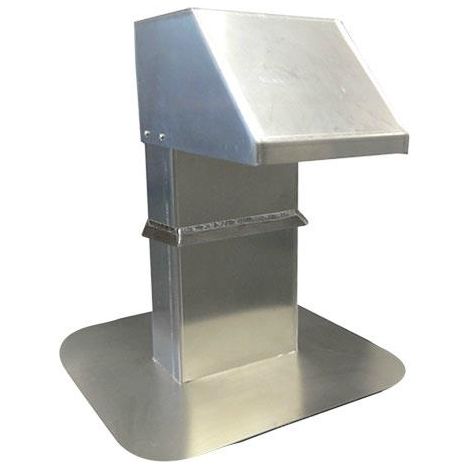 Passacavo per tetto in alluminio di alta qualità con colletto meteo per cavi, tubi, cavi per condizionatori di condizionamento, pompe di calore, ventilazione, PV/solare - sezione trasversale 125x250