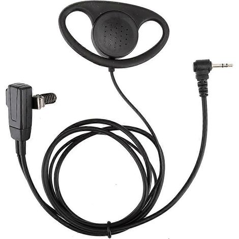 2 Stück D-förmiges 1-Pin-Headset mit PTT-Mikrofon für Motorola Walkie-Talkies, Zubehör für Zweiwegfunkgeräte (1/5)