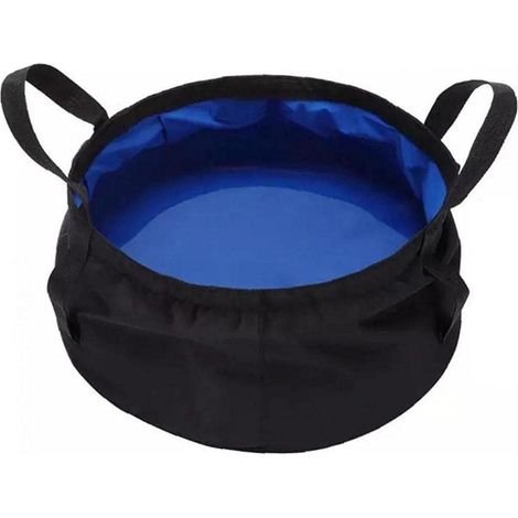 Tragbarer 8,5-Liter-Wassereimer, faltbar, wasserdichtes Polyester, ideal für Camping und Outdoor-Aktivitäten – Blau (1/5)