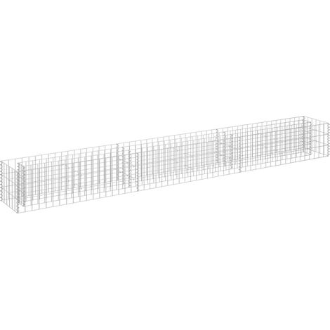 Jardinera elevada para plantas y flores en jardín de gaviones 270 x 30 x 30 cm acero galvanizado 020001287