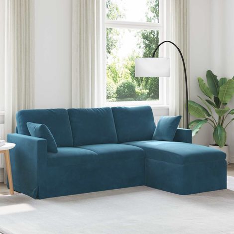 Sofa Blau 198 x 134 x 80 cm Samt