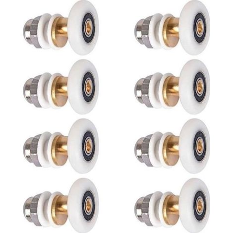Crevette 8 pièces Roue de Remplacement pour Rouleau de Porte de Douche Roulette Ø25mm (1/4)