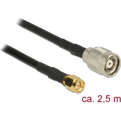 Hf antennenkabel rp-tnc stecker  sma stecker rg-58 c/u 2,5 m delock