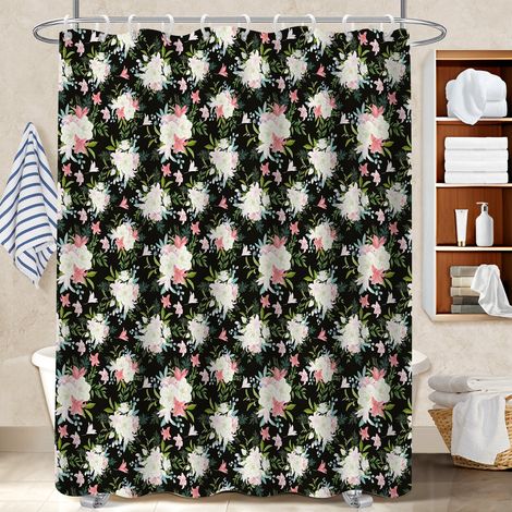Rideau douche polyester 180x180 À œillets renforcés rideau étanche pour salle de bain d’amis (1/5)