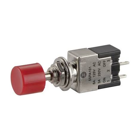 INTERRUPTEUR À PRESSION TRU COMPONENTS TC-PA101A1RT 1587788 250 V/AC 3 A 1 X ON/OFF À ACCROCHAGE 1 PC(S)