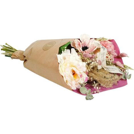 Mother's Day bouquet fleurs séchées et pivoines en soie 55 cm - PANGIVO