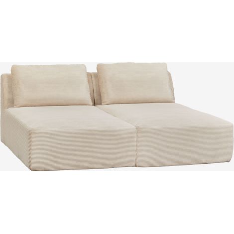 SKLUM 2-teiliges modulares Chaiselongue-Sofa aus vakuumverpacktem Cord Temple                                   