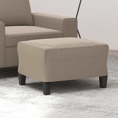 Repose-Pieds pour Salon ou Chambre - Tabouret Pouf Taupe 60x50x41 cm Tissu microfibre BV489604 - BonneVie (1/5)