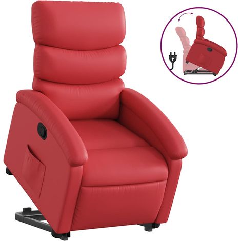 Maison Exclusive - Relaxsessel mit Aufstehhilfe Rot Kunstleder