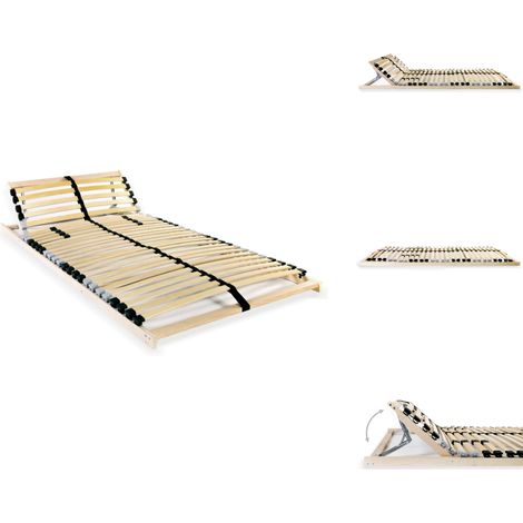 The Living Store Lattenrost mit 28 Latten 7 Zonen 90x200 cm - Holzrahmen (1/5)