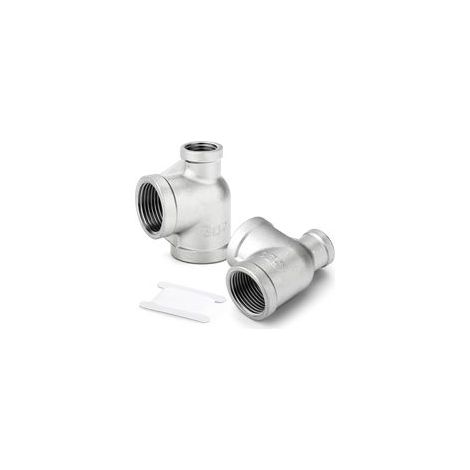 2 pcs 304 Té réducteur femelle en acier inoxydable, 1"-1"-1/2"BSP avec adaptateur de tuyau d’eau latéral de diamètre réducteur Accessoires