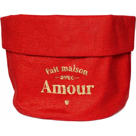 Petite corbeille à pain pailletée brodée fait maison avec amour (1/2)