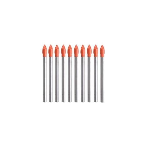 10 brocas de acero para azulejos, vidrio, cerámica, mármol y espejos. Punta de carburo de tungsteno de 6 mm para materiales duros y frágiles - Crezuo