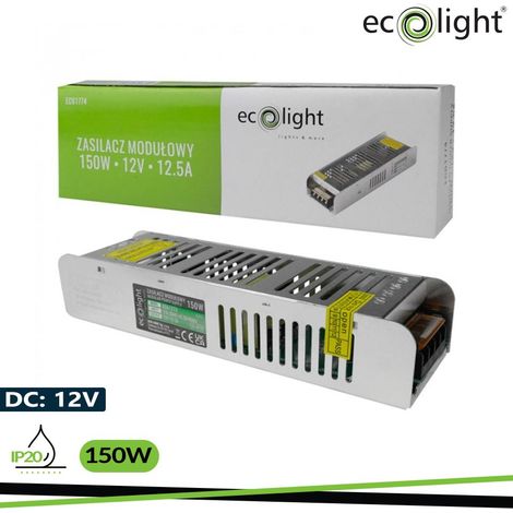 ALIMENTATORE LED 150W 12V 12.5A IP20 SLIM 200X60X40 (1/2)