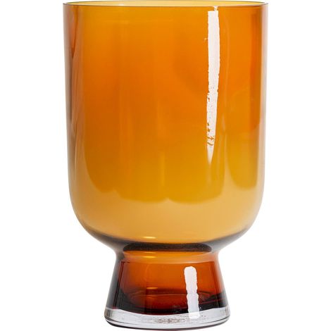 Vase contemporain en verre ambré finition translucide - Ambre translucide chaleureux