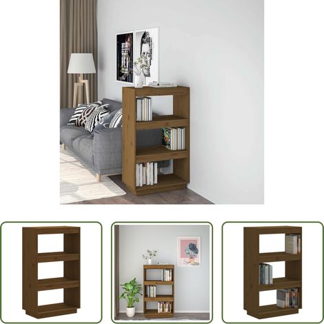 Étagère décorative - Bibliothèque/Séparateur de pièce Marron miel 60x35x103 cm Pin (1/5)