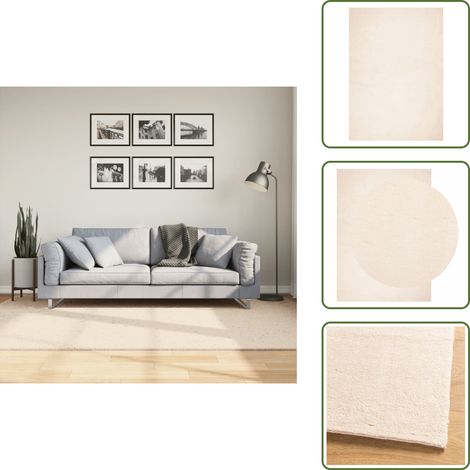 Alfombra antideslizante - vidaXL Alfombra de pelo corto suave lavable HUARTE beige 160x230 cm - Alfombra para salón
