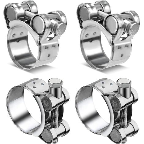 Collier Serrage Acier - 4 pièces, Collier Serrage Acier Inoxydable Réglable 32-35mm - Pour Tuyaux/Échappement/Sècheuse (1/5)