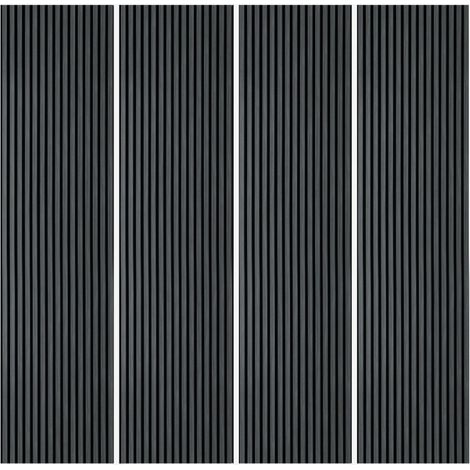4 x pannello murale decorativo fonoassorbente 240x60cm legno ebano Kover-E