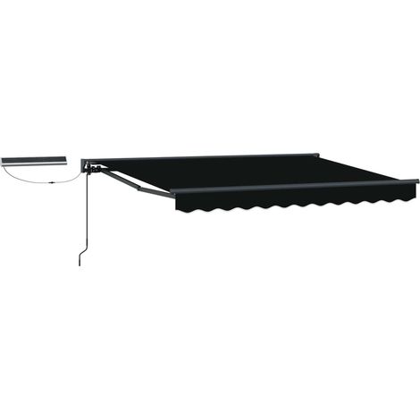 Toldo Retráctil Eléctrico Negro y Antracita 3,5 x 2,5 m