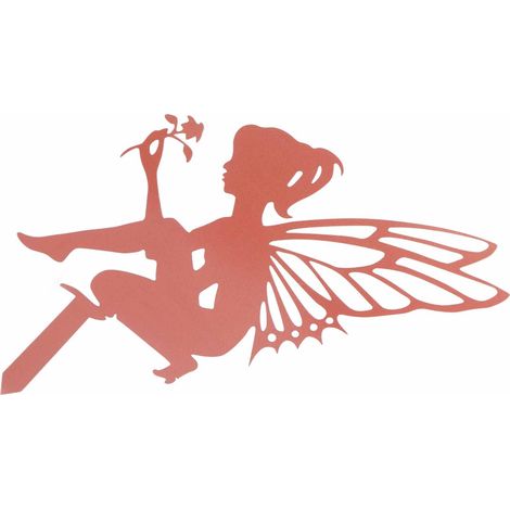 Piquets décoratifs de jardin en métal, silhouette de fée, décoration printanière pour jardin extérieur (1/5)