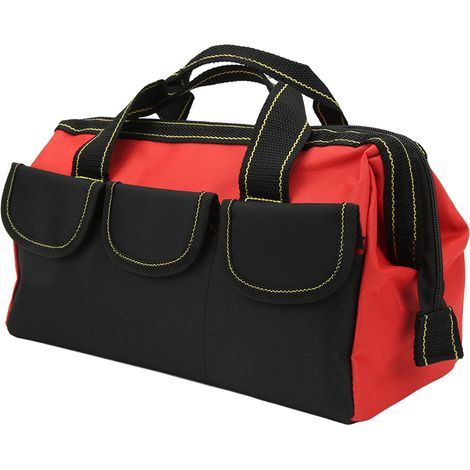13-Zoll-Werkzeugtasche aus Oxford-Gewebe, multifunktional, wasserdicht, mit großer Öffnung, ideal für Heimwerkerbedarf und Werkstatt, rot (1/5)