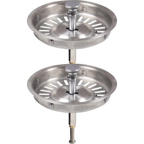 Qs229c0022-U Paquete de 2 tapones de desagüe de 92 mm para fregaderos antiguos, 9,2 cm (1/5)