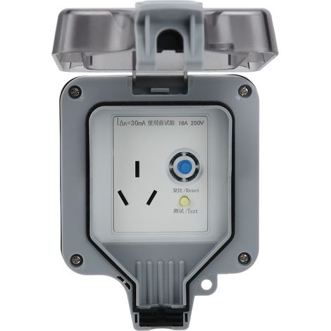 Prise murale extérieure étanche à 3 trous avec protection contre les fuites de courant 220 V (1/5)