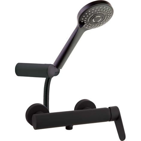 Mitigeur douche avec ensemble de douche BT ALEXIA, Noir Mat - 360801BTNM (1/2)