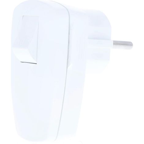 fiche de contact de protection 230 V / 16 A avec Interrupteur à 2 broches section maximale du câble 1,5 mm² fiche coudée avec Interrupteur IP20 intérieur blanc, 45035 (1/5)