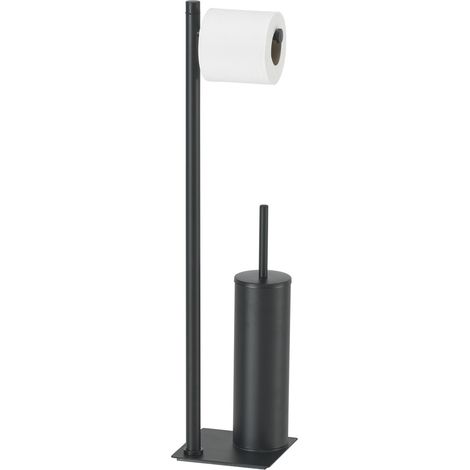 Piantana portarotolo e scopino WC serie Trilly Gedy TR32 Nero Opaco