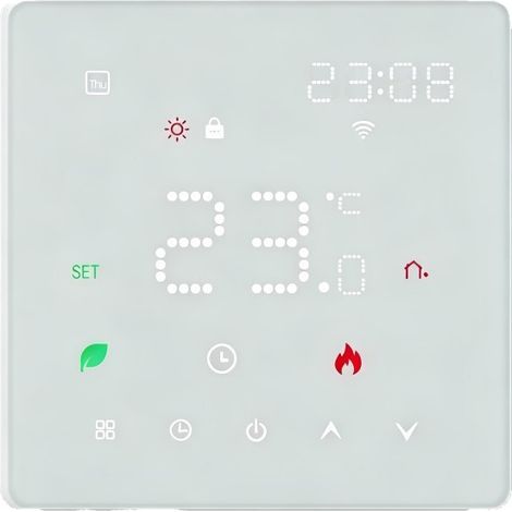 Thermostat de plancher chauffant connecté WiFi K6MH16A, écran tactile 16A électrique/3A eau, blanc