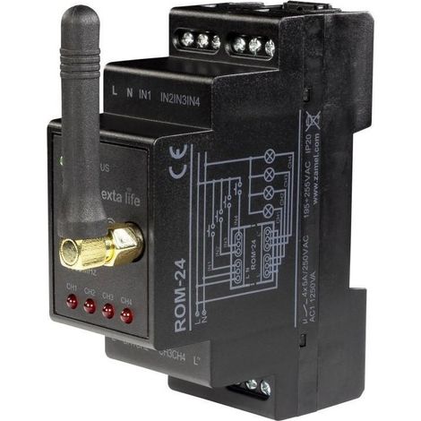 Récepteur radio 4 canaux ROM-24 - 230V - Contrôle distance - Programmable et sécurisé (1/4)