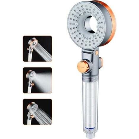 Wassersparender Duschkopf, Anti-Kalk-Handbrause mit Filter, Hochdruck-Duschkopf mit 3 Strahlarten, Spa-Duschkopf