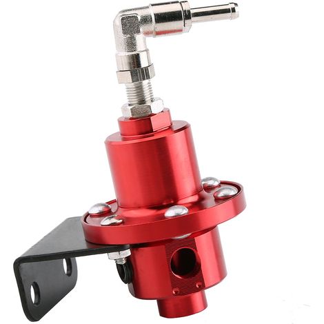Verstellbarer Universal-Kraftstoffdruckregler aus Aluminium mit Manometer für Pkw – Rot (1/5)