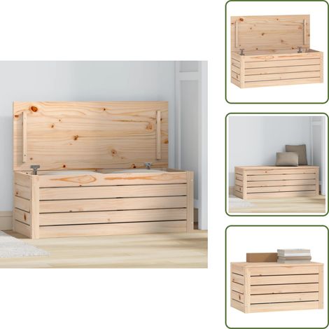 Almacenamiento de hogar - vidaXL Caja de almacenaje madera maciza de pino 89x36,5x33 cm - Caja de herramientas