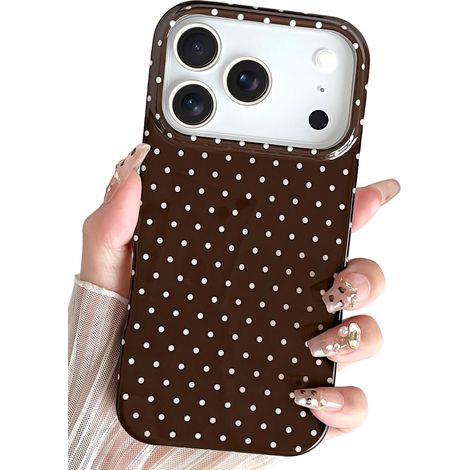 Coque pour iphone 18 Pro Max,Jolie Coque pour à Pois,Marron (1/5)