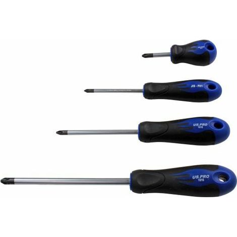 US PRO JIS Screwdriver Set 4pc Japanese Industry Standard PH1 PH2 PH3 1616