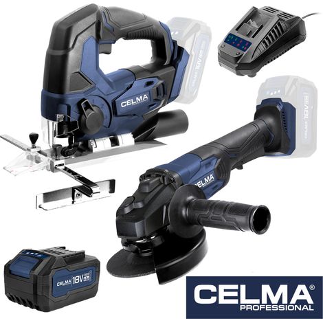 Celma Professional Set Stichsäge DPPe-Li 18OBS + Winkelschleifer PRAg-Li 125OBS + 1xAku4Ah + 1xŁad (1/5)