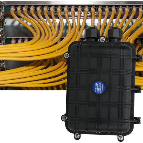 Boîtier d'épissure de fibre optique horizontale 1 entrée 1 sortie, étanche IP68, pour câbles à fibre optique 48 cœurs (1/5)